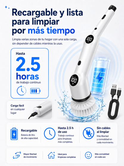 Cepillo 9 en 1 - Limpia con Menos Esfuerzo y sin Agacharte